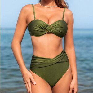 NWT Cupshe Sage Spark Green Bikini Set M